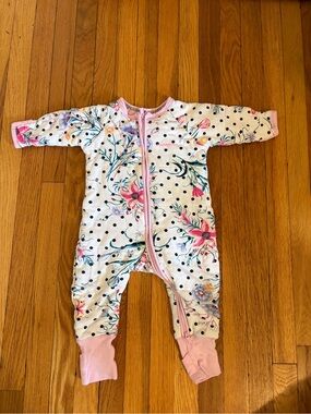 Bonds Wondersuit Floral Convertible One-Piece Sleeper 6-12 Months